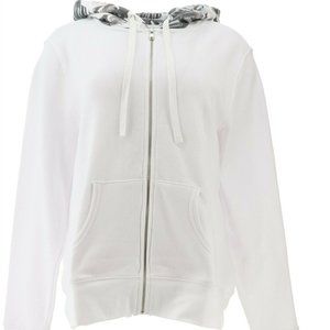 Women's French Terry Printed Hoodie - White